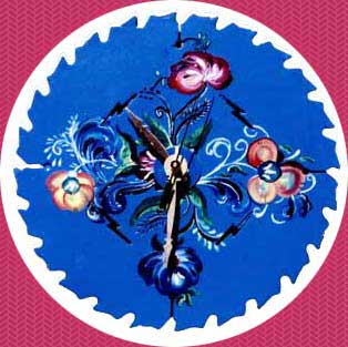 Blue Baroque Sawblade Clock