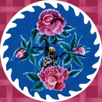 Blue Flower (a) Sawblade Clock