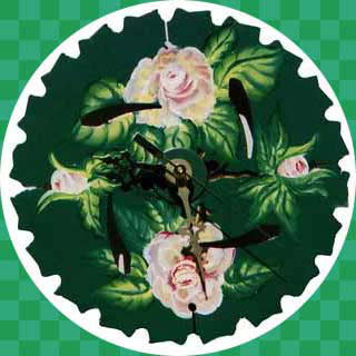 Green Flower Sawblade Clock